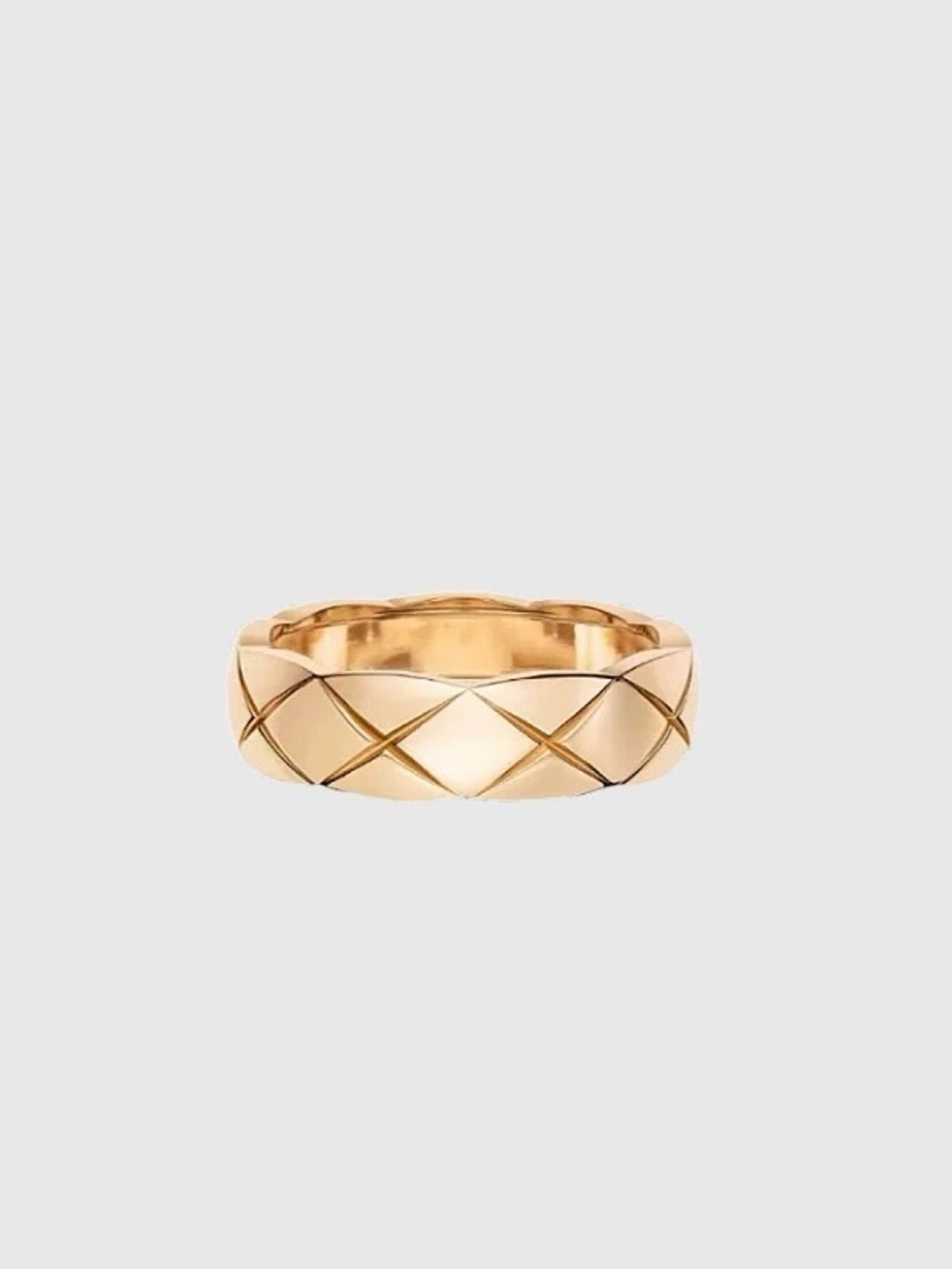 Gold Tone Crisscross Wide Band Ring – Size 8